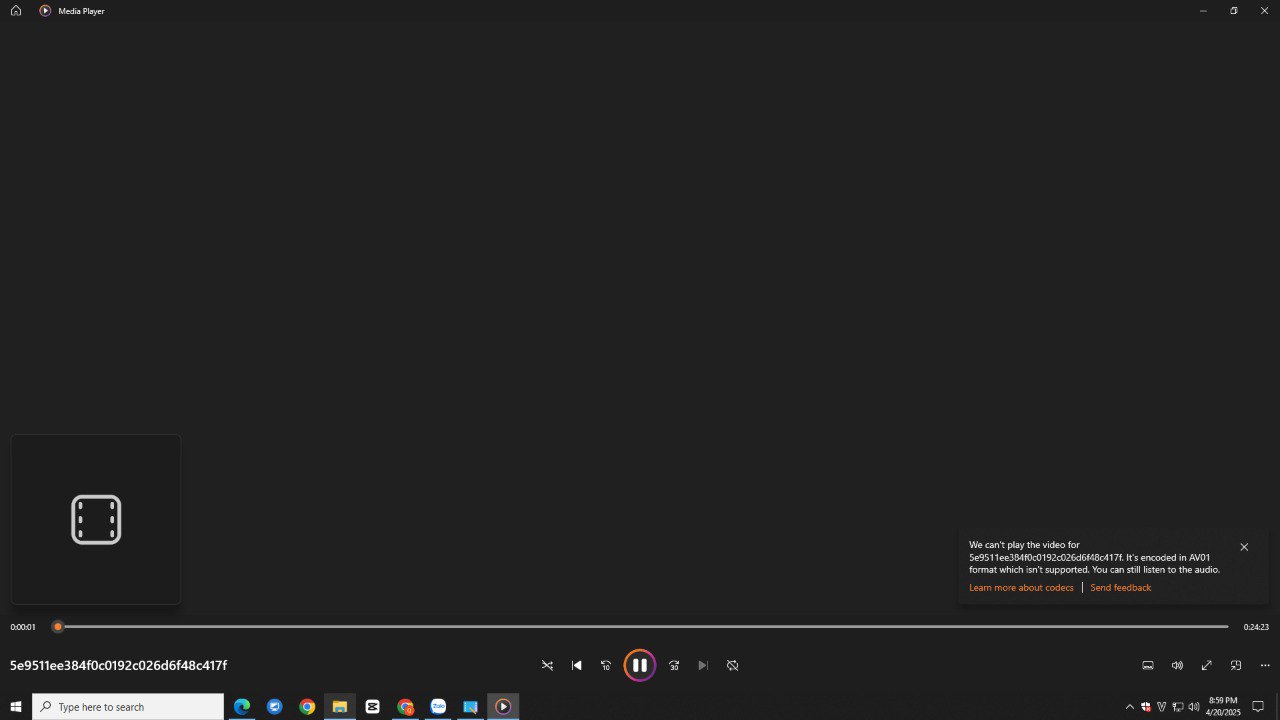 Lỗi codec phổ biến trên windows 10